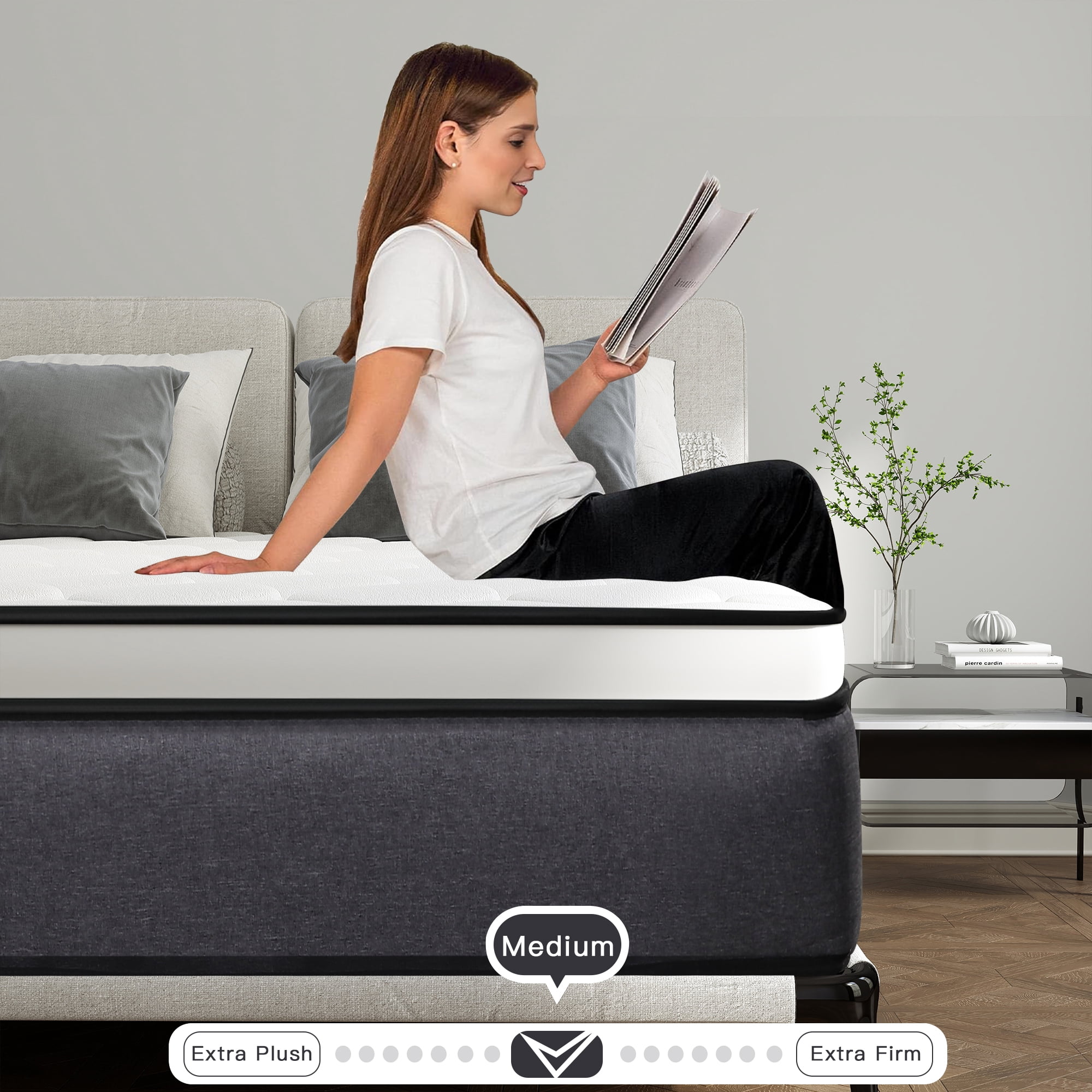 lemontalking 12 inch King Mattress,Medium Firm Hybrid Mattresses in a Box