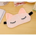 thumbnail image 3 of Masques de Sommeil Beaux et Confortables - Ensemble de 3 (Chat Endormi - Rose/vert/violet), 3 of 5