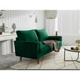 thumbnail image 4 of Pemberly Row 70" Square Arm Upholstered Modern Velvet Sofa in Green, 4 of 12