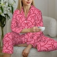 thumbnail image 6 of Fuzoiu red bows Print Women's Long-Sleeved Pajama,Lounge Button Down Nightwear,Womens Notch Collar Pajama Set-XX-Large, 6 of 7