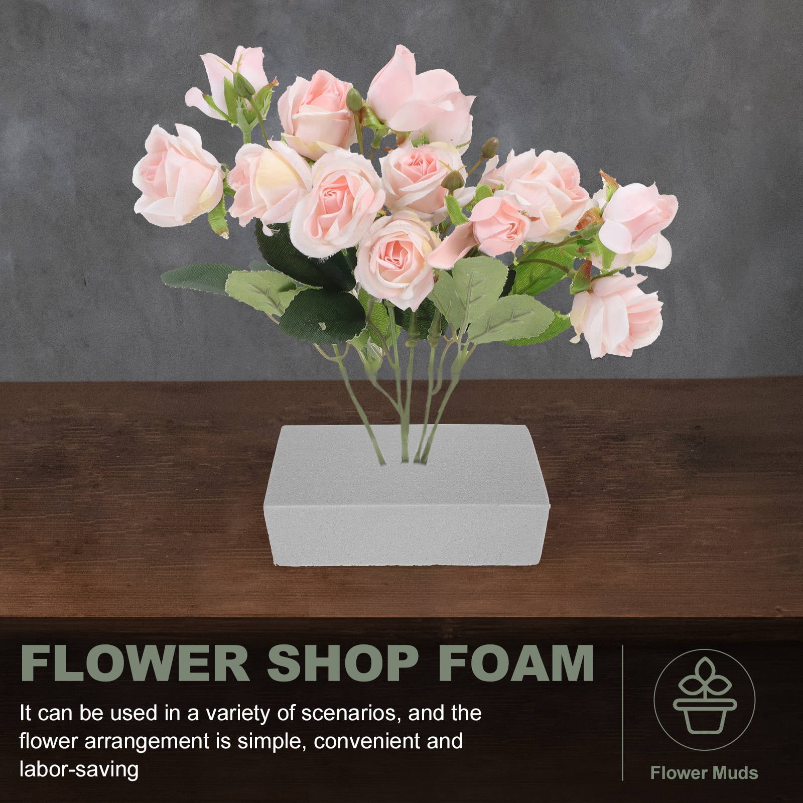 Raindrops 6-Piece Black Floral Foam Blocks for Flower Arranging, 22.5 x 10.5 x 7 in, Perfect for Florists, Flower Shops, and Floral Projects