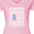 thumbnail image 4 of Inktastic ALS Awareness Strength Courage Support Women's V-Neck T-Shirt, 4 of 5