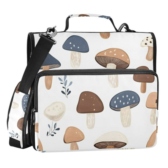 ALAZA Zipper Binder Mushroom Cartoon 3 Ring Trapper Keeper File Folder Organizer Bag