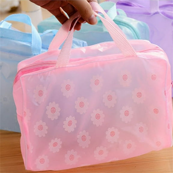Large Capacity Travel Toiletry Cosmetic Bag for Women with Floral Design Durable Makeup Organizer Storage Pouch