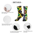 thumbnail image 5 of Women's Men's America Jamaica Flag Colorful Novelty Pattern Crew Athletic Socks, 5 of 7