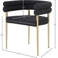 thumbnail image 3 of Meridian Furniture Brielle Black Boucle Fabric Dining Chair (Set of 2), 3 of 6