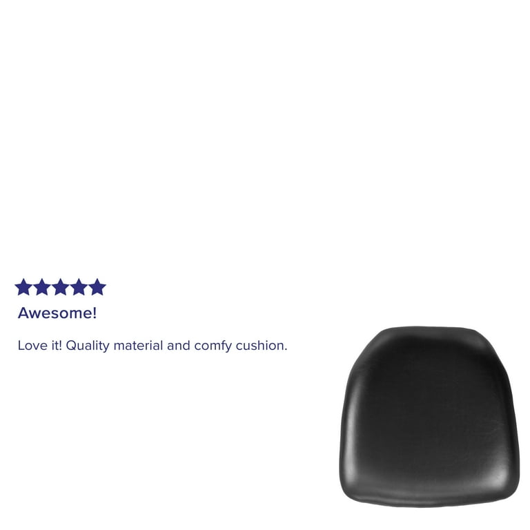 Hard black vinyl chiavari chair cushion sale