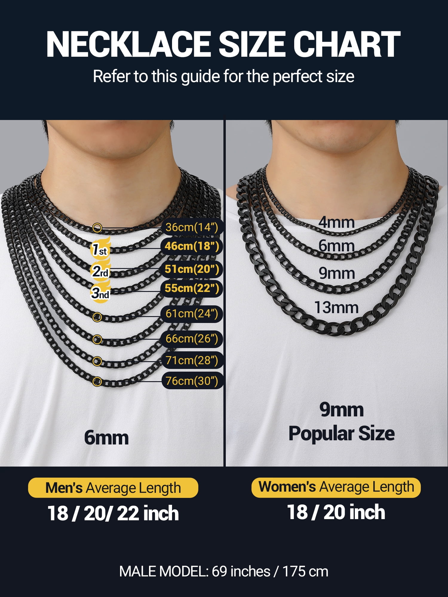 PROSTEEL Chain Necklace for Men 4mm Stainless Steel Black Cuban 24 Inch Birthday Father Day Jewelry Gifts for Husband Dad Adults