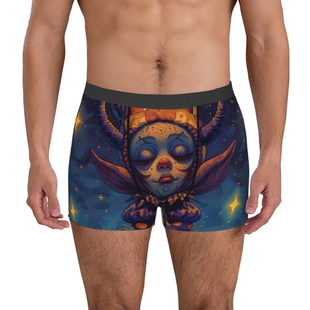 Fotbe Dreamy Jester Under Stars Calzoncillos Tipo Boxer con Bolsa de Soporte Total para Hombre, X-Temp Fresco, Transpirable y de Secado Rápido-Small