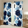 thumbnail image 2 of Geometry Hexagon Curtains & Drapes Navy Blue Curtains, Watercolor Honeycomb 30%-50% Blackout Curtains Abstract Tie Dye Living Room Curtains, Luxury Gold Hexagon Window Curtains, 2 of 6
