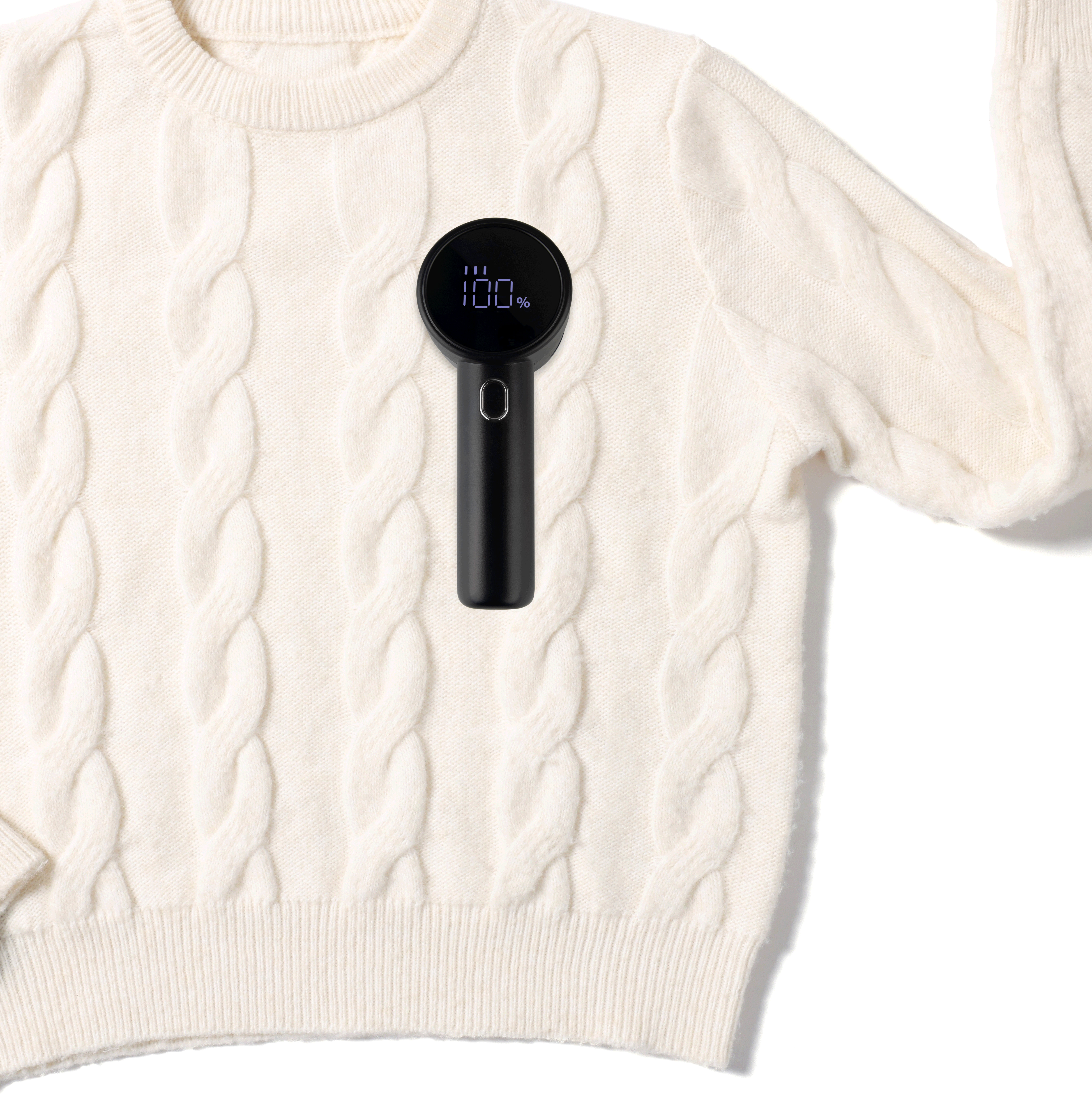 Rechargeable Fabric Shaver with LED Display and Dual Blades for Clothes and Furniture