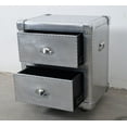 thumbnail image 2 of Aviator Aluminum Studded 2 Drawer Bedside Cabinet - Aviator Bedside Stool, 2 of 7