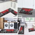 thumbnail image 5 of Red and Black Pioneer Flower Pattern Kitchen Rugs Sets Of 2,Anti Fatigue Kitchen Mat Rugs Non Slip Washable,Decorative Kitchen Floor Mats for Kitchen,Sink,Laundry,17"x30"+17"x47", 5 of 7