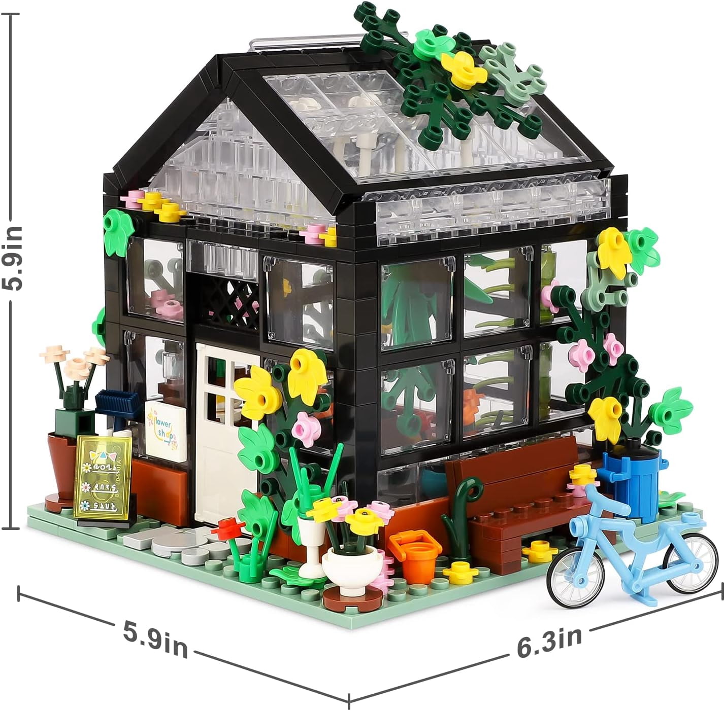 Flower House Building Set, Create Cozy House Toy Set Model Building Kit, Friends House with LED Lights Warmth Building Blocks Set, Friends House Sets for Girls Boys 6-12 (579 Pcs)