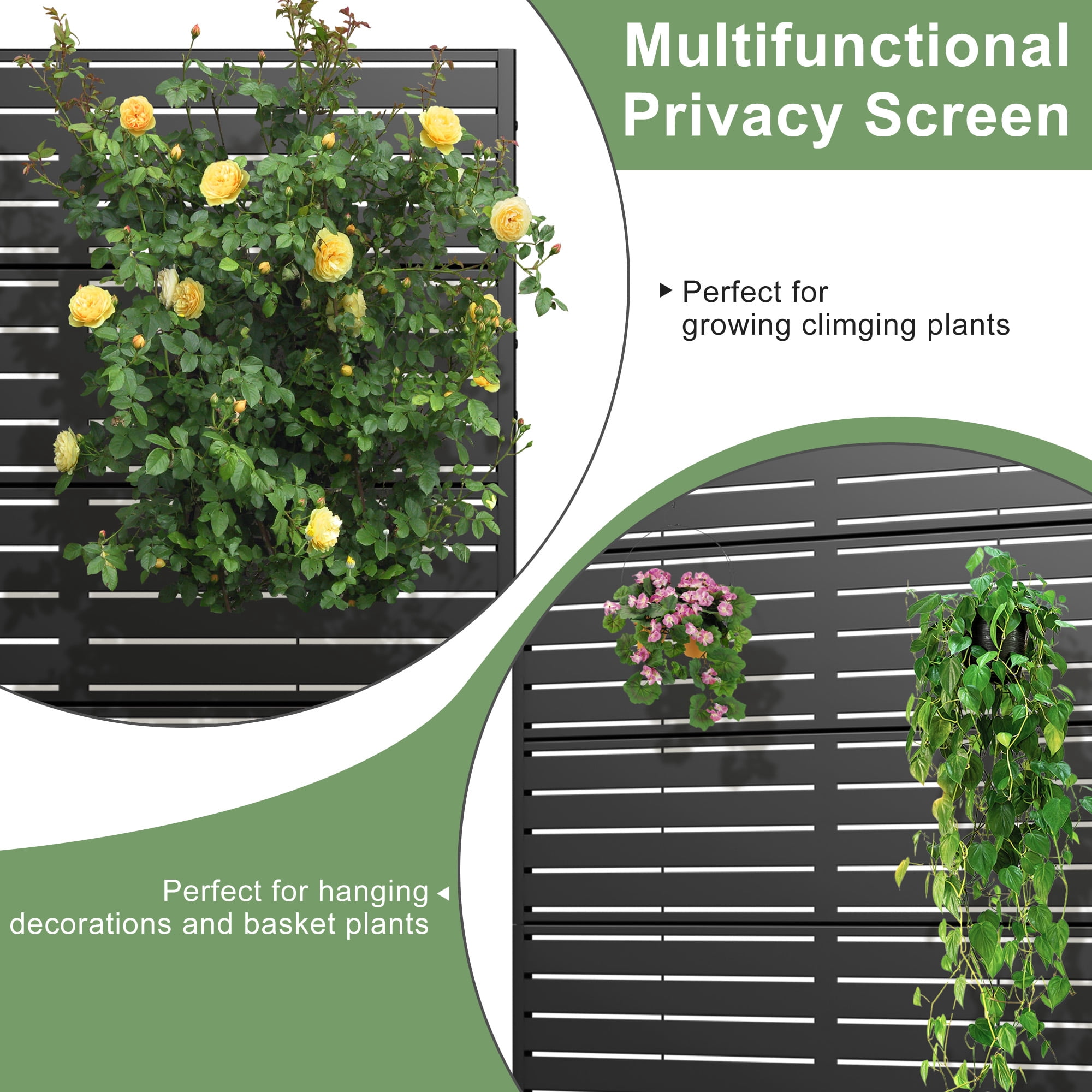 MAYEERTY Privacy Screen Fence, Heavy Duty Fence Privacy Screen Outdoor 72x47x16in 6-Piece Set