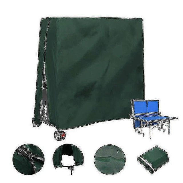 Outdoor Waterproof And Dustproof Table Tennis Table Cover Table Tennis Table Cover 165x70x185cm green Edition