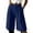 *Blue, variant on VBVC Women's Wide Leg Pleated Bermuda Shorts, Button Front Knee Length Work Culottes For Women, Ladies' Business Suit Shorts with Pockets,Khaki,S-3XL