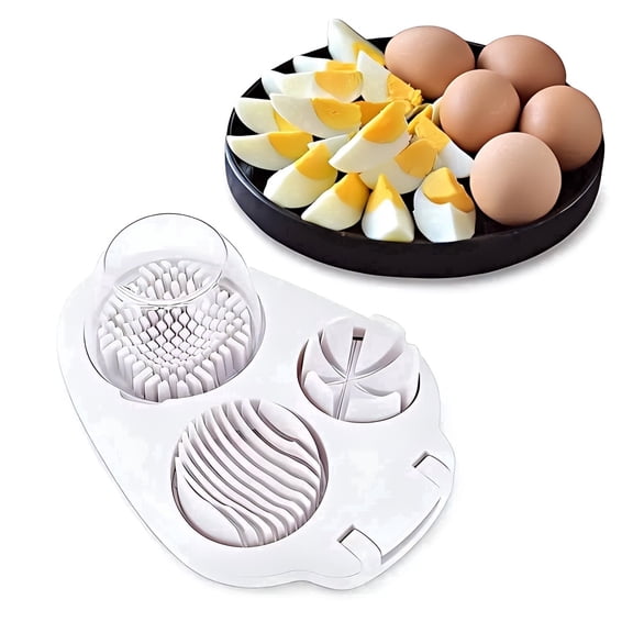 Egg Slicer for Hard Boiled Eggs, 3-in-1 Stainless Steel Fruit Cutter