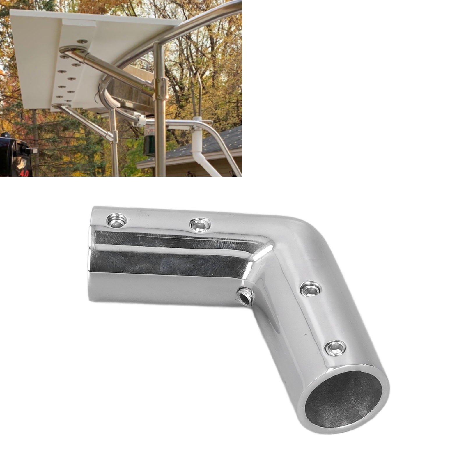 Domqga 7/8in Marine Boat Pipe Hand Rail Fitting Tube 110 Degree Elbow 316 Stainless Steel