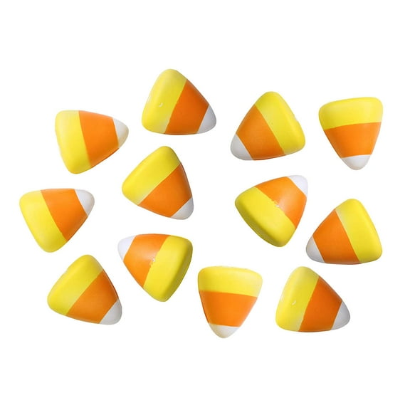 Bulk 12 Candy Corn Halloween Party Favor Stress Balls, Small Novelty Toy Prize Assortment Gifts (1 Dozen)