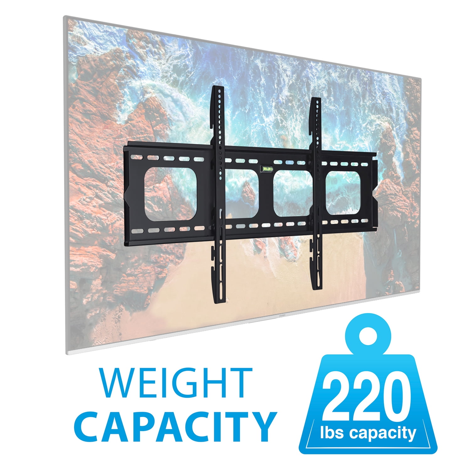 Mount-It! Heavy Duty Low Profile Fixed Tv Wall Mount, Fits 43"-70" Tv's, Capacity 220 lbs., for Large Tv's