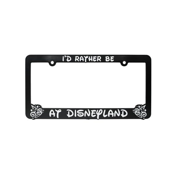 LP Frameworks Rather Be at Disneyland 3D Raised License Plate Frame | 1 Pack Car License Plate Cover | Universal US Black License Plate Holder | Auto Accessories (Car, Truck and SUV)