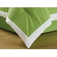 thumbnail image 2 of Legacy Decor 9 pc Pleated Microfiber Comforter Set, Lime Green and White Color, King Size, 2 of 6