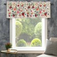 thumbnail image 4 of Watercolor Flowers Farmhouse Short Window Curtain Valances, Rustic Spring Floral Botanical Beige Rod Pocket Kitchen Valances for Living Room Bedroom Bathroom Cafe 42" x 18", 4 of 8