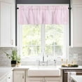 thumbnail image 3 of Pink White Stripe Kitchen Curtains, Modern Minimalist Geometric Striped 3-Piece Kitchen Curtain Valance and Tiers Set 36 Inch Length, Rod Pocket Half Window Curtains for Cafe Living Room Bathroom, 3 of 6