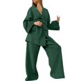 thumbnail image 2 of Heiheiup Dresses For Women 2024 Ladies' Spring And Autumn Solid Color Fashion Long Sleeve Slacks Crepe Ladies' Solid Color Nightgown Home Clothes, 2 of 4