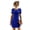 Royal Blue, variant on Women's Round Neck Short Sleeve Mini Dress Solid Pattern Casual Comfortable 95% Polyester 5% Spandex Easy Care Soft Feel