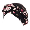 thumbnail image 2 of Hijab Underscarf qinhaie Stretch Soft Turban Hat for Cancer Patients, Ethnic Bohemian Adjustable Hair Cover Wrap Black One Size, 2 of 6