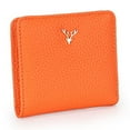 thumbnail image 1 of Langgg Women Short Mini Wallet Deer Purse Leather Handbag Zipper Card Holder Orange, 1 of 6