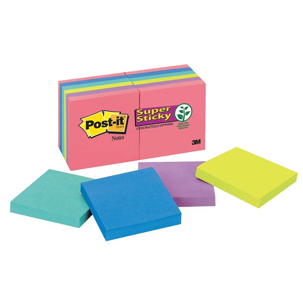 POSTIT Super Sticky Notes, 3x3 In., PK12 65412SSUC