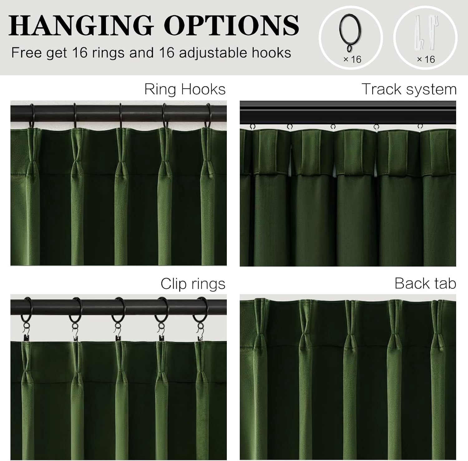 Nalqet Pinch Pleated Velvet Blackout Curtains 84 inches Long 2 Panels Set, Blackout Luxury Elegant Drapes Thermal Insulated Window Curtains for Bedroom,Living room,Office, Olive Green