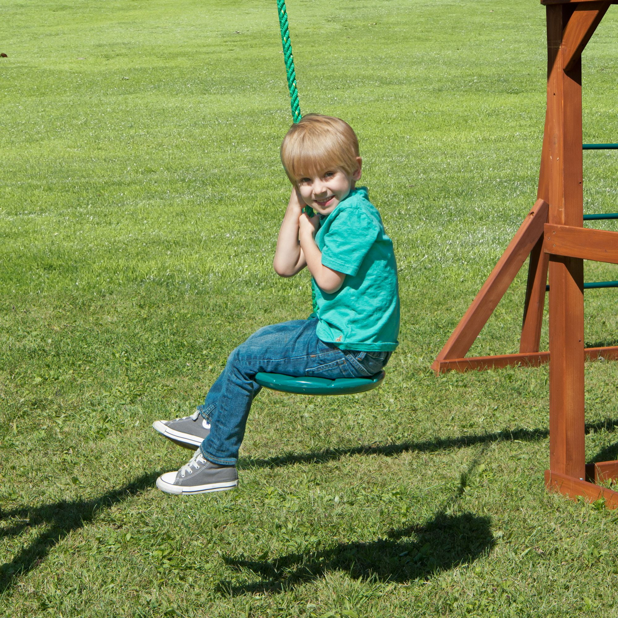 Gorilla Playsets Disc Swing - Green with Green Rope