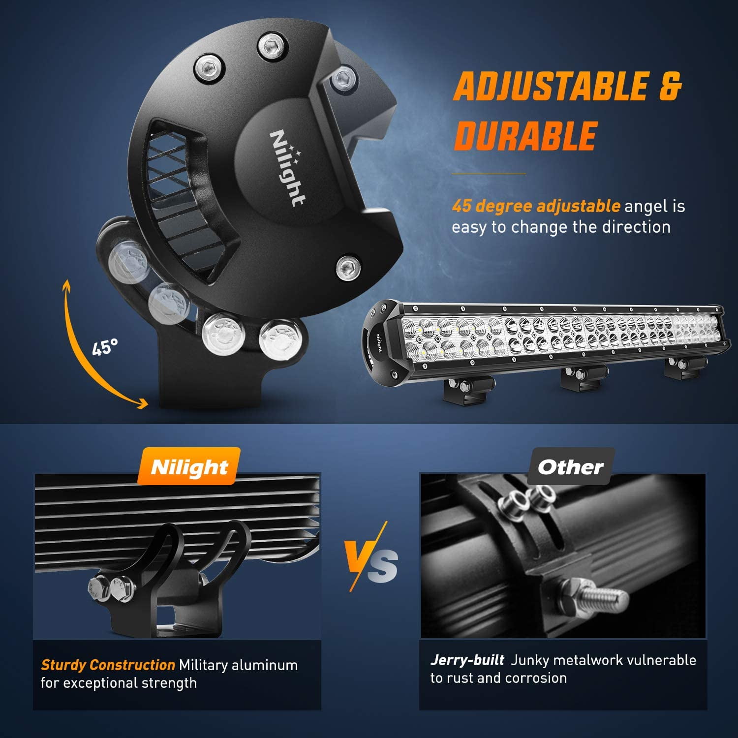 Nilight LED Light Bar 25" 162W Spot Flood Combo Off Road 12V 5Pin Rocker Switch Wiring Harness Kit