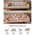 thumbnail image 3 of Red Orange Brown Leaves Sofa Covers for 3 Cushion,Washable Couch Cover for Sectional Sofa Slipcovers with Tassel,Farmhouse Beige Maple Leaf Loveseat Covers Futon Cover Throw Blanket 71''x118'', 3 of 8