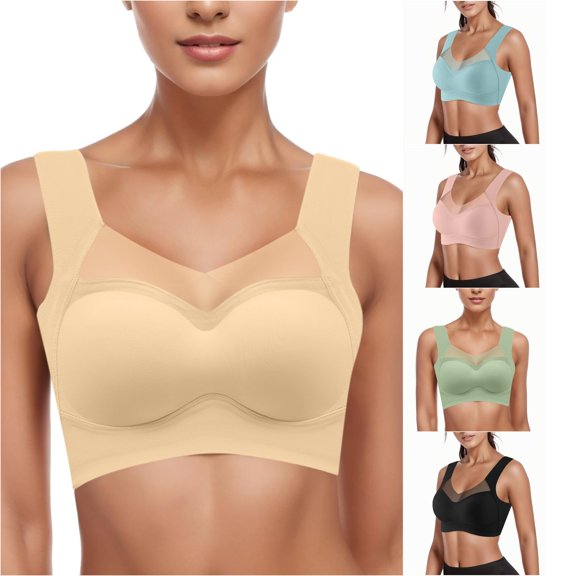 Gyujnb Women's Comfortable and Elegent Sports Gathering Thin Bra and Tank Top Style Underwear Without Steel Rings