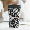 thumbnail image 6 of Gukieu Metallic Gears Print Insulated Coffee Cup, Portable Stainless Steel Vacuum Cup with Lid, Unisex, Suitable for Office, Cafe, Car, 6 of 8