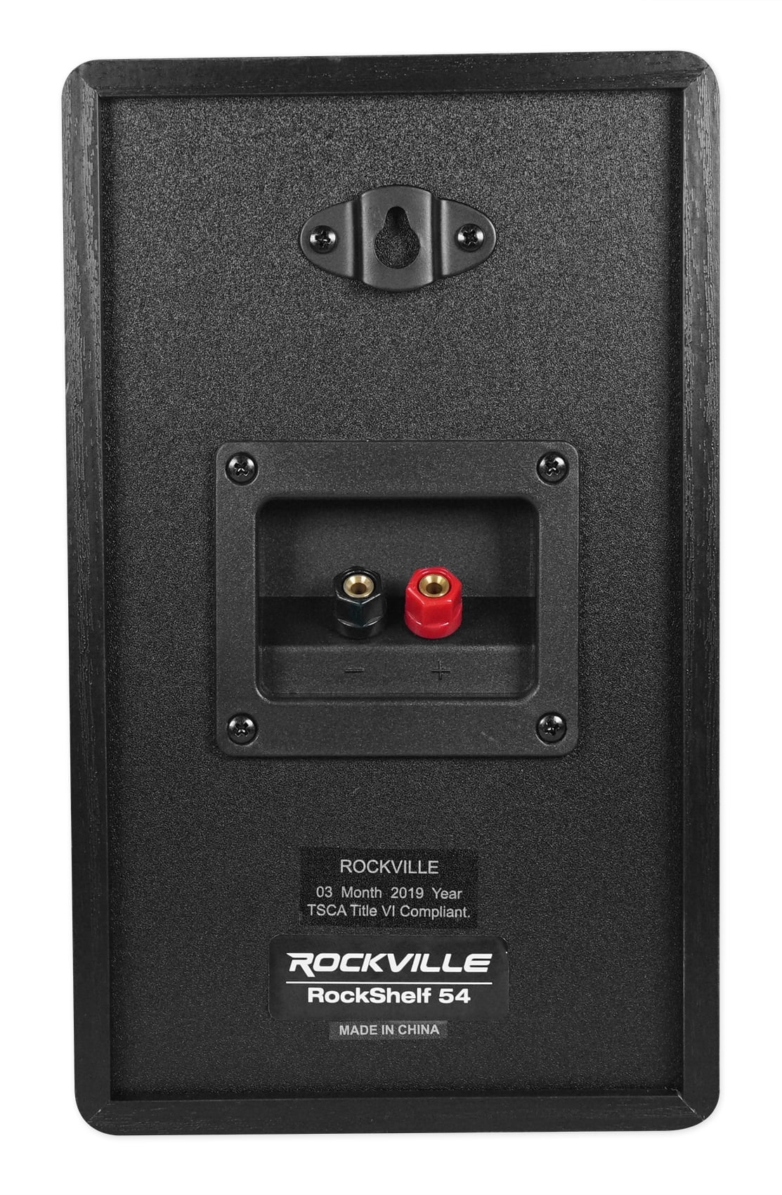 Pair Rockville RockShelf 54B Black 5.25" Home Bookshelf Speakers + 28" Stands