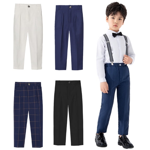 YTDSCS 1-14 Years Boys Pockets Straight Dress Pants Teen Kids School Uniform Suit Pants Toddler Spring Autumn Fashion Casual Trousers Pants