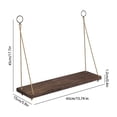 thumbnail image 6 of Pot Rack Wall Mounted Wooden Board Hanging Rope Storage Rack for Flower Pot Storage and Decorative Ornaments, 6 of 6