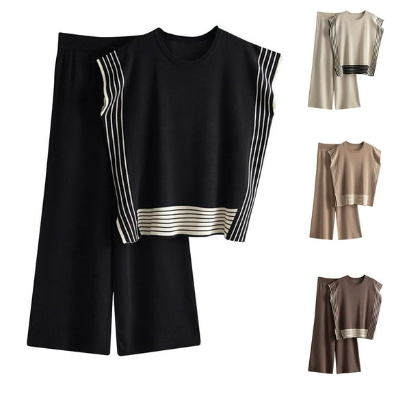 Bovxnpu Summer Casual Outfits For Women, 2 Piece Lounge Sets, Women Summer Pants Printing Short Sleeved Shirt Casual Two Piece Suit Free Size