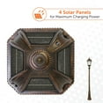 thumbnail image 3 of Gama Sonic Solar Outdoor Lamp Post Light, Weathered Bronze Aluminum Finish and Beveled Glass Panels, 10-Year Royal Bulb, Warm White LED with Omni-Direction Reflector, 87-inch Height, 98B301, 3 of 10