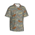 thumbnail image 2 of Daiia Dachshund Dog Bird Hawaiian Shirt for Men Gentle Cotton Regular Short Sleeve Casual-Small, 2 of 9