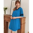 thumbnail image 2 of Ekouaer Women's Nightgown Cotton Sleep Shirt V Neck Short Sleeve Loose Comfy Pajama Sleepwear, 2 of 5