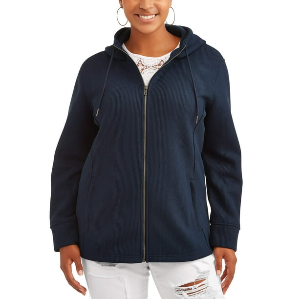 Time and Tru Time & Tru Women's Plus Waffle Knit Jacket