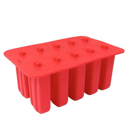 

Meizhencang 10-Grid Silicone Ice Lolly Pop Mold Tray Summer DIY Mould with 100 Wooden Sticks