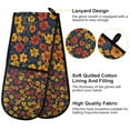 thumbnail image 2 of Yayeee Double Oven Mitt Kitchen Heat Resistant Baking 35" x7" Quilted Glove, Yellow Floral, 2 of 6